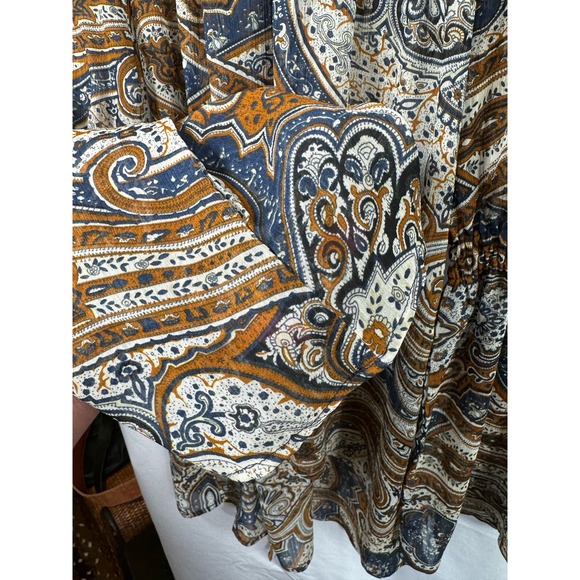 Anthropologie Blu Pepper Off Shoulder Boho Smock Flounse Cowgirl Blouse Women M - Picture 5 of 12